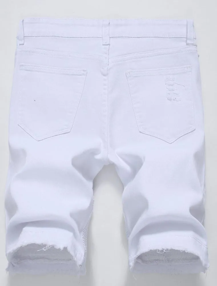 PASOK Men's Casual Denim Shorts Classic Fit Vintage Summer Cotton Jeans Shorts