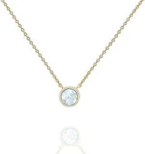 PAVOI 14K Gold Plated Created White Opal Necklace | Opal Necklaces for Women