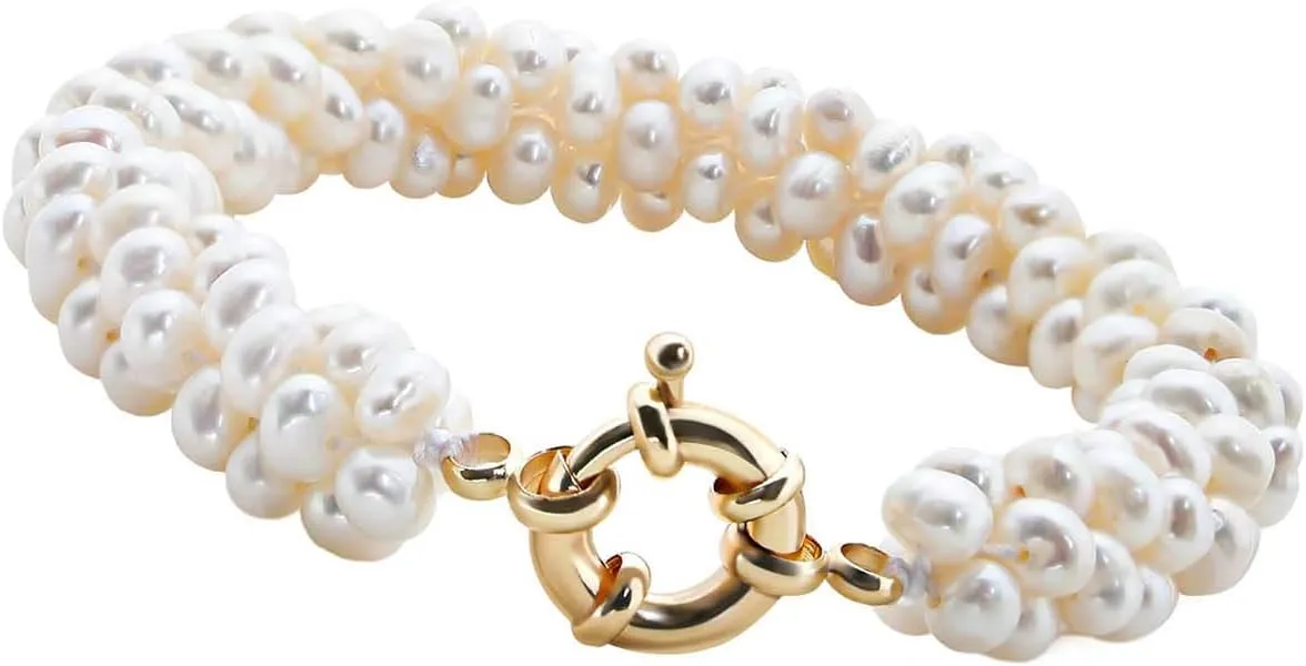 Pearl Bracelets for Women, Charm Bracelet, Bead Bracelet, Trendy Stuff for Girls, Real Pearl Jewelry Gift for Women