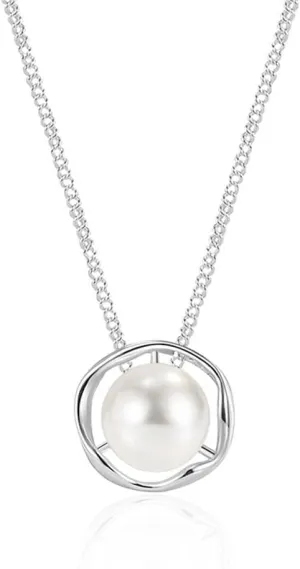 Pearl Necklace,Gifts for Women, 925 Sterling Silver Necklace for Anniversary Christmas Valentines Mothers Day Gifts