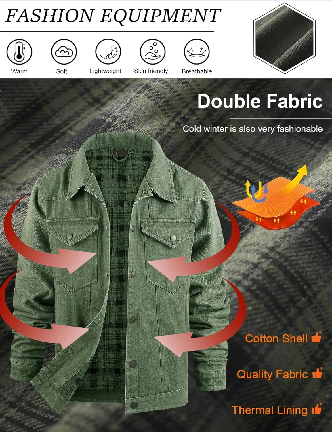 PEHMEA Men's Lined Flannel Denim Stylish Cowboy Trucker Coat Snap Button Rugged Western Shirts Jackets