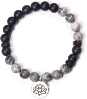 Pink Quartzs Lotus Bracelet Buddhism Women Men Prayer Blessing Natural Stone Strand Beads Medetation Bracelets&Bangles