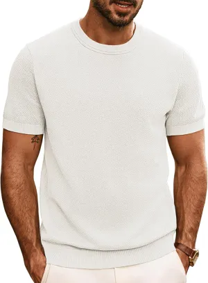 PJ PAUL JONES Mens Casual T-Shirts Classic Short Sleeve Knit Tees Crewneck Solid Tee Shirts