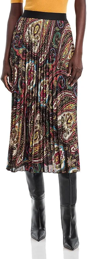Pleated Skirt with Paisley Print by T-Tahari