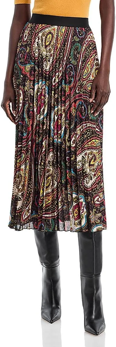 Pleated Skirt with Paisley Print by T-Tahari
