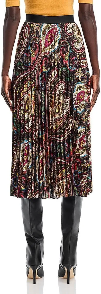 Pleated Skirt with Paisley Print by T-Tahari