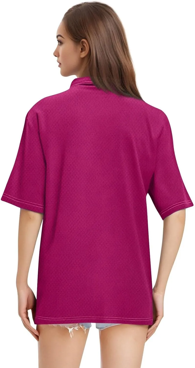 Polo Shirts for Women Collared Golf Shirts Button Short Sleeve Tops Business Casual Quick Dry Moisture Work Blouses