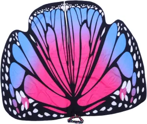 Polyester Cape with Large Butterfly Prints Fashion Cloak Cosplay Accessory Adult Size Comfortable Shawl