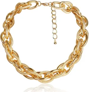 Punk Chunky Short Necklace Chain Gold Thick Cuban Link Necklaces for Women