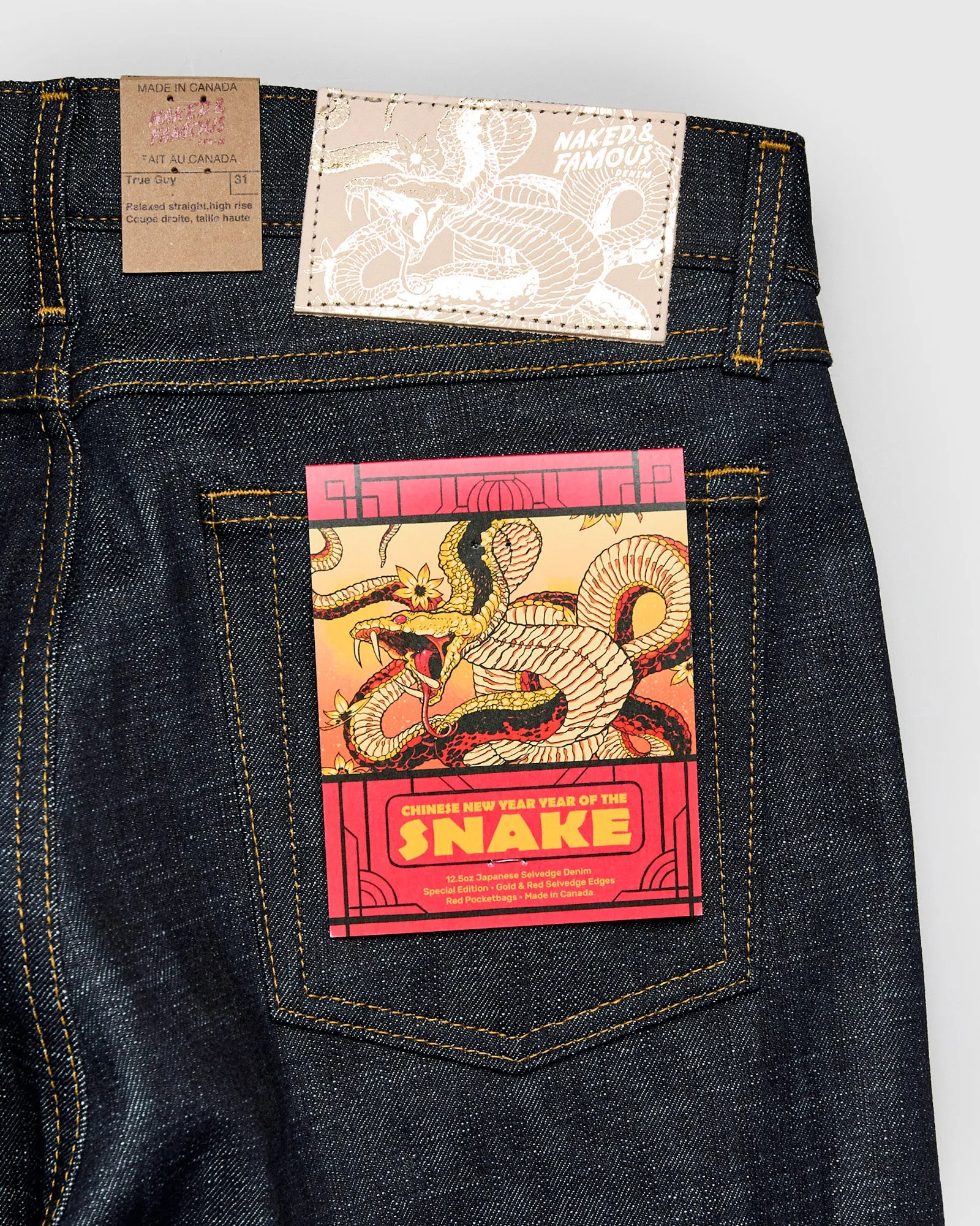 "Chinese New Year Snake" 12.5oz Selvedge Denim - True Guy Fit