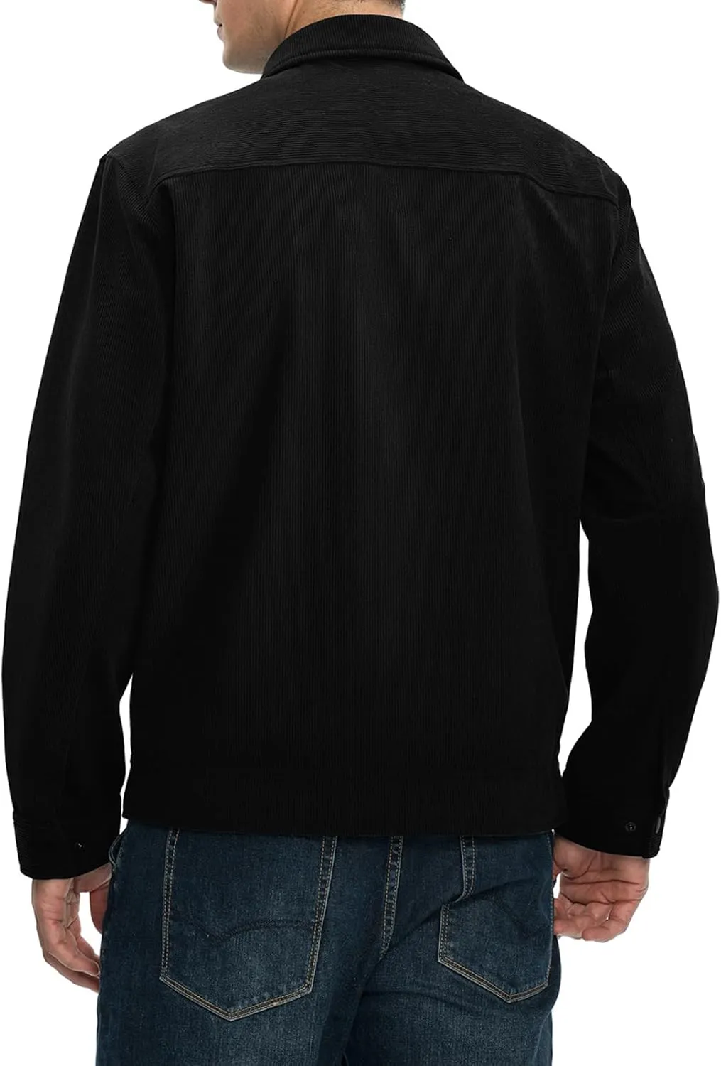 Rdruko Men's Corduroy Jacket Windbreaker Lightweight Casual Stylish Full Zip Bomber Jackets with Zipper Pockets