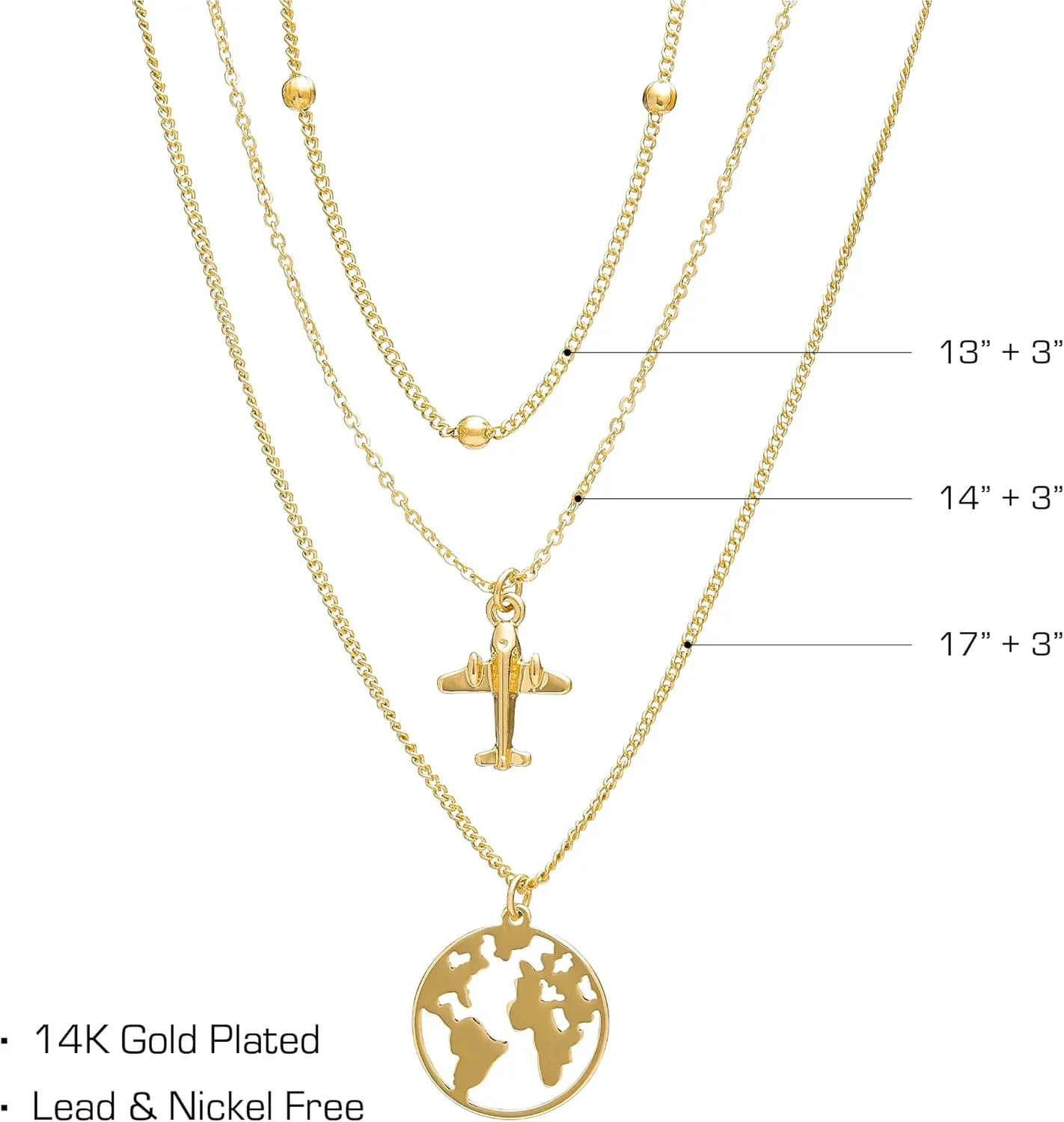 Red by Kiss 14K Gold Plated Glam Necklace, Hypoallergenic Elegance, Chic Daily, Durable & Secure Trendy Jewelry, Lead & Nickel Free Sensitive Skin