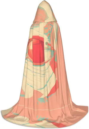 Retro abstract shades Teen Hooded Cloak Cape for Cosplay, Festivals and Costume Parties, Long, Comfortable