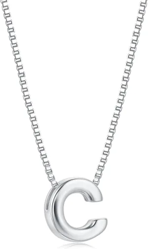 S925 Sterling Silver Initial Necklaces for Women,Personalized Initial Necklace Simple A-Z