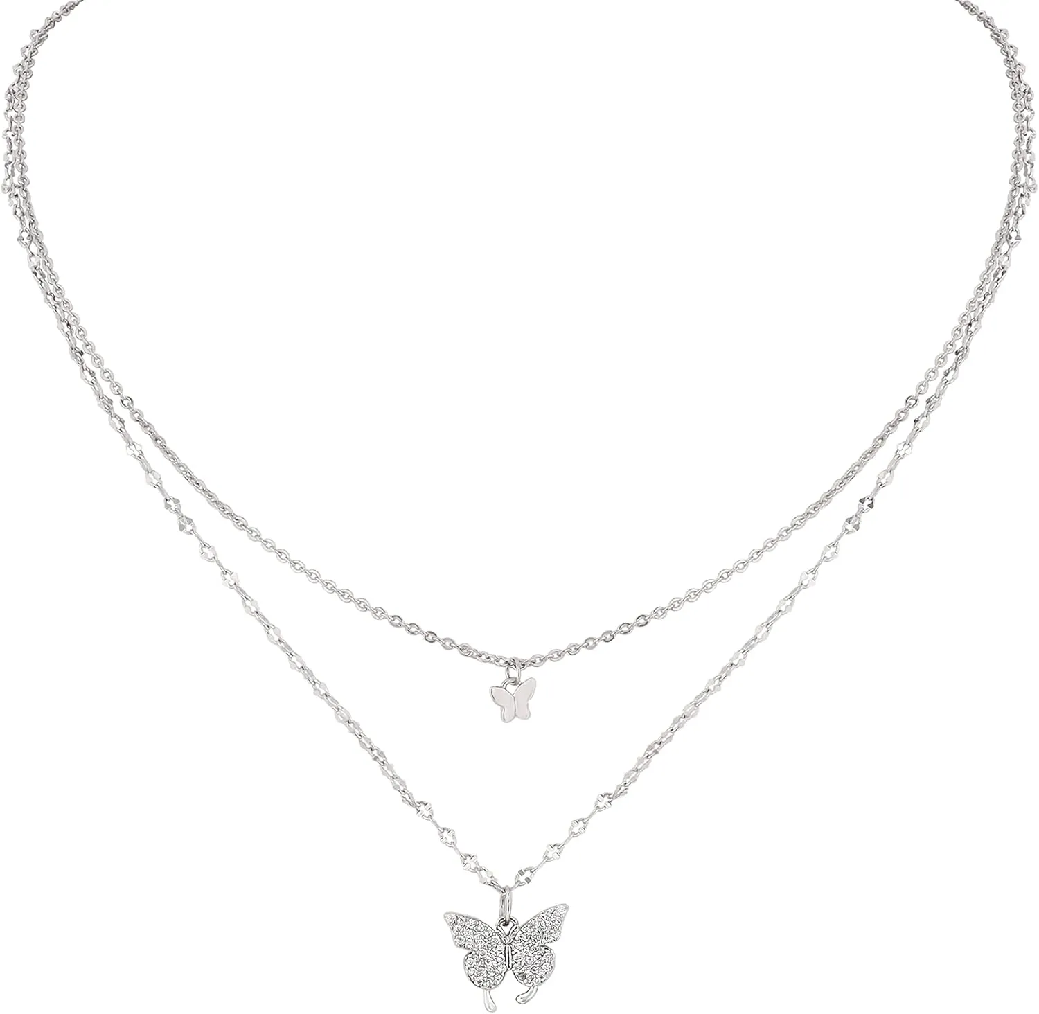 Sacina Goth Vintage Butterfly Necklace, Vintage Layered Butterfly Necklaces, Christmas New Year Jewelry Gift For Women