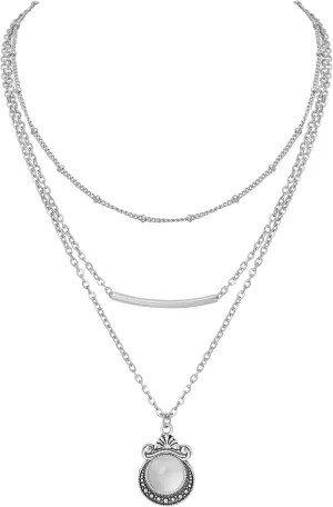 Sacina Silver-tone Layered Choker Necklace for Women, Western Teardrop Beach Necklace, Summer Christmas Jewelry Gift