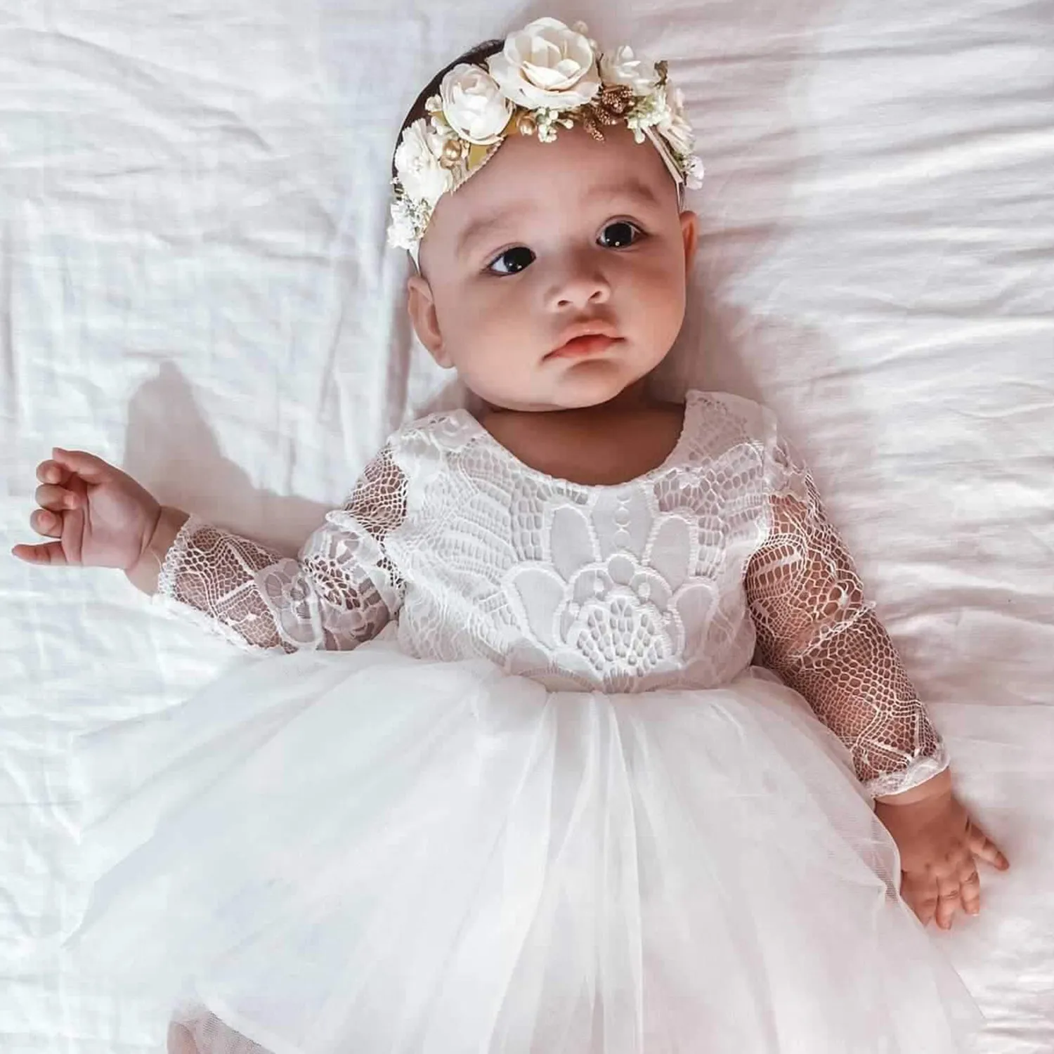 Sage baby floral headband