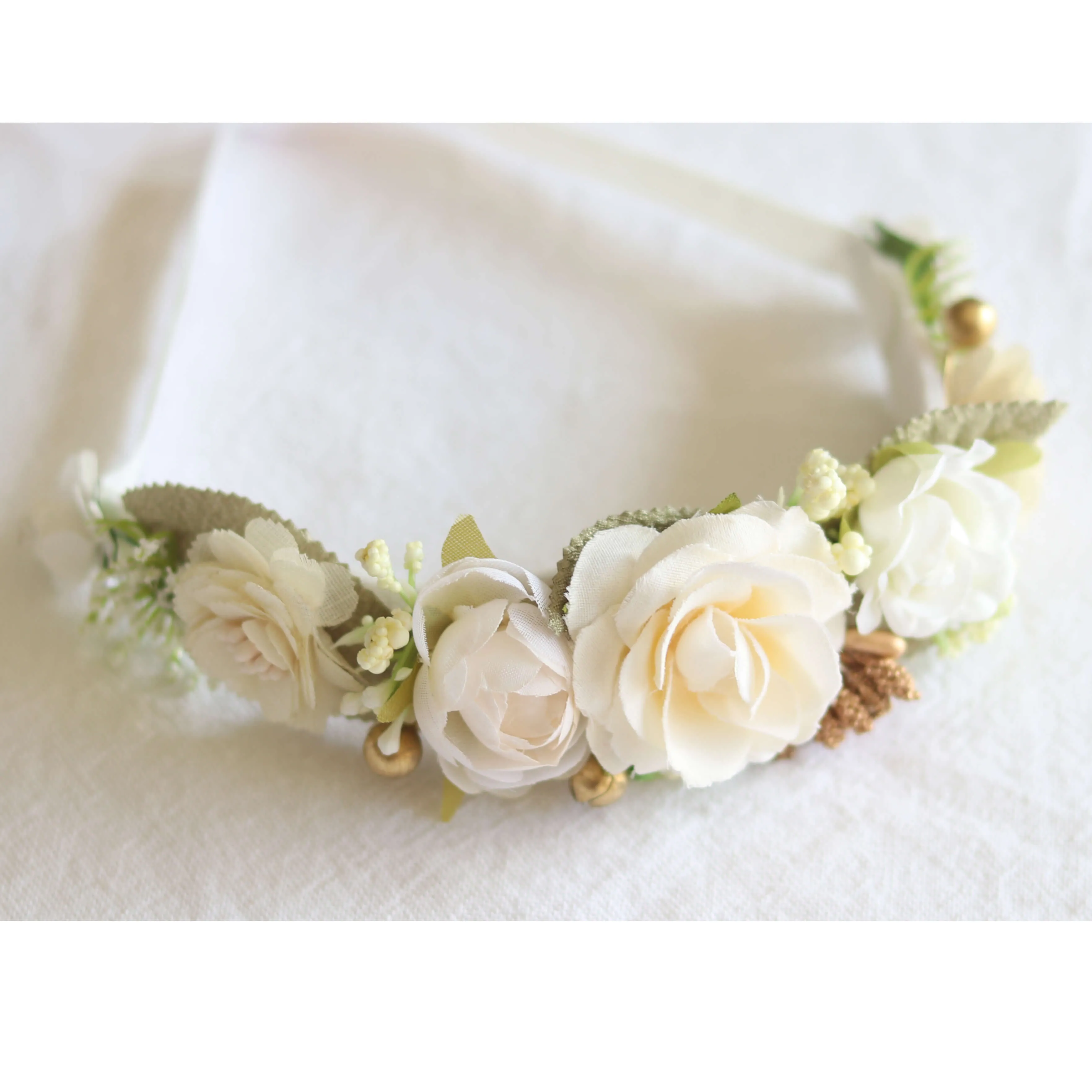 Sage baby floral headband