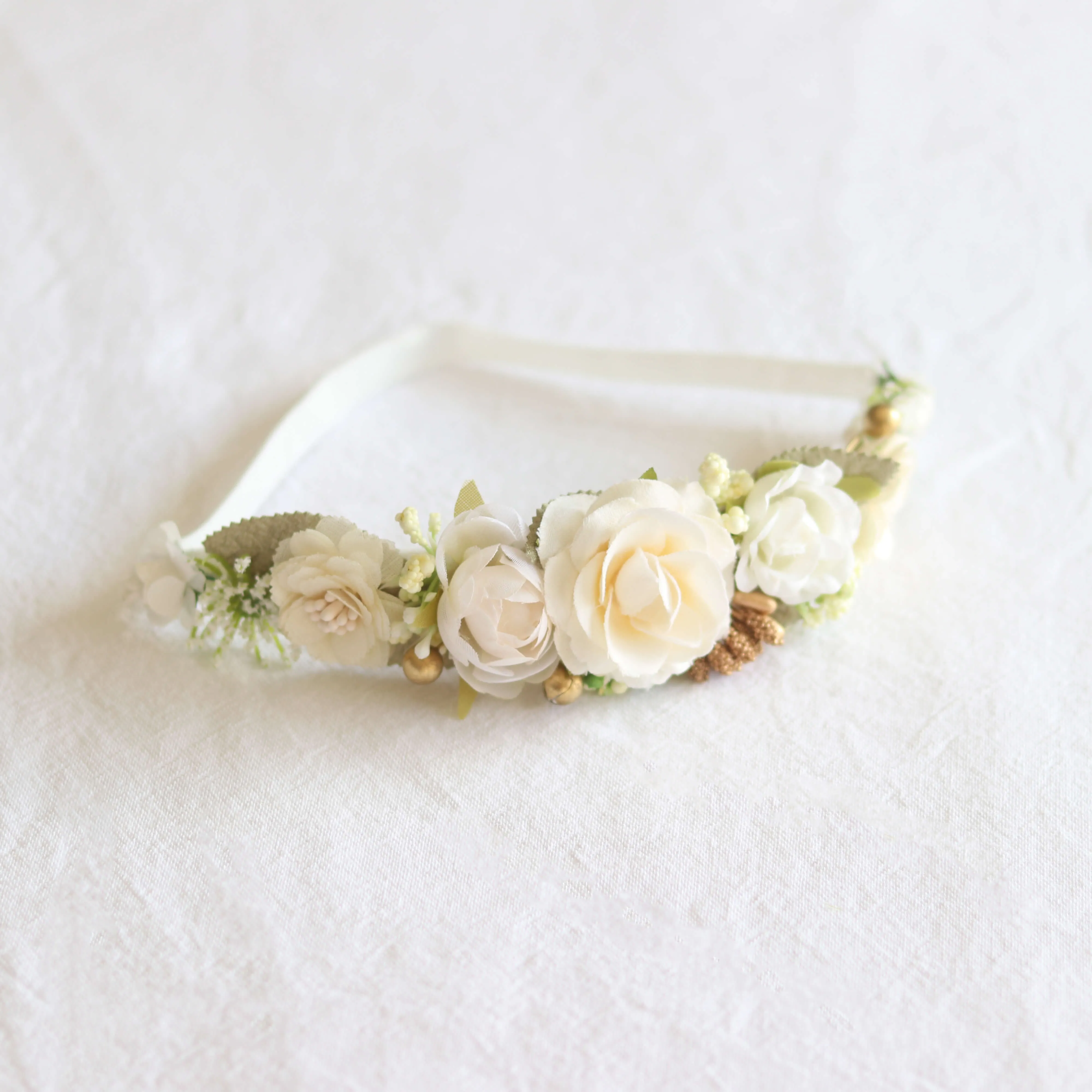 Sage baby floral headband