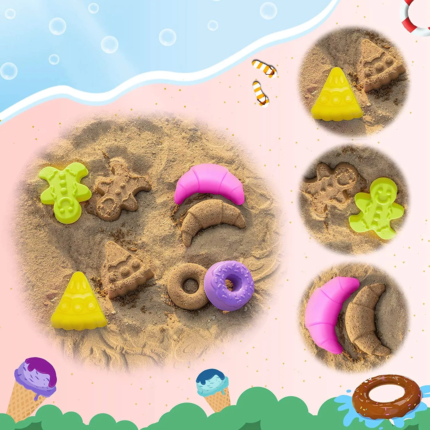 Sand Toy EIS Cupcake with Mesh Bag 24 Piece Beach Sandbox