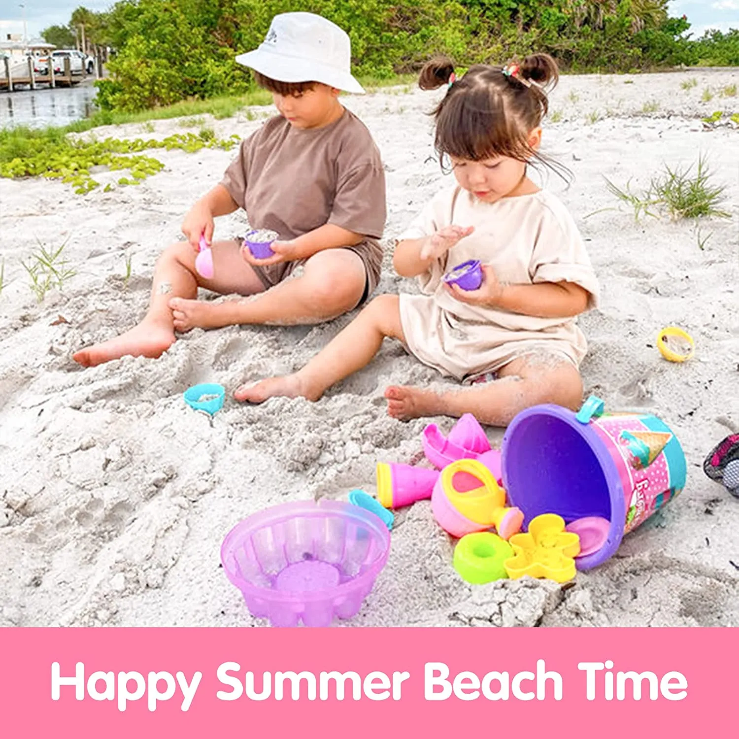 Sand Toy EIS Cupcake with Mesh Bag 24 Piece Beach Sandbox