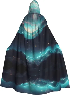 Science Fiction Stars Prints Hooded Cloak for Halloween, Role-playing, and Costume Parties - Comfortable and Durable
