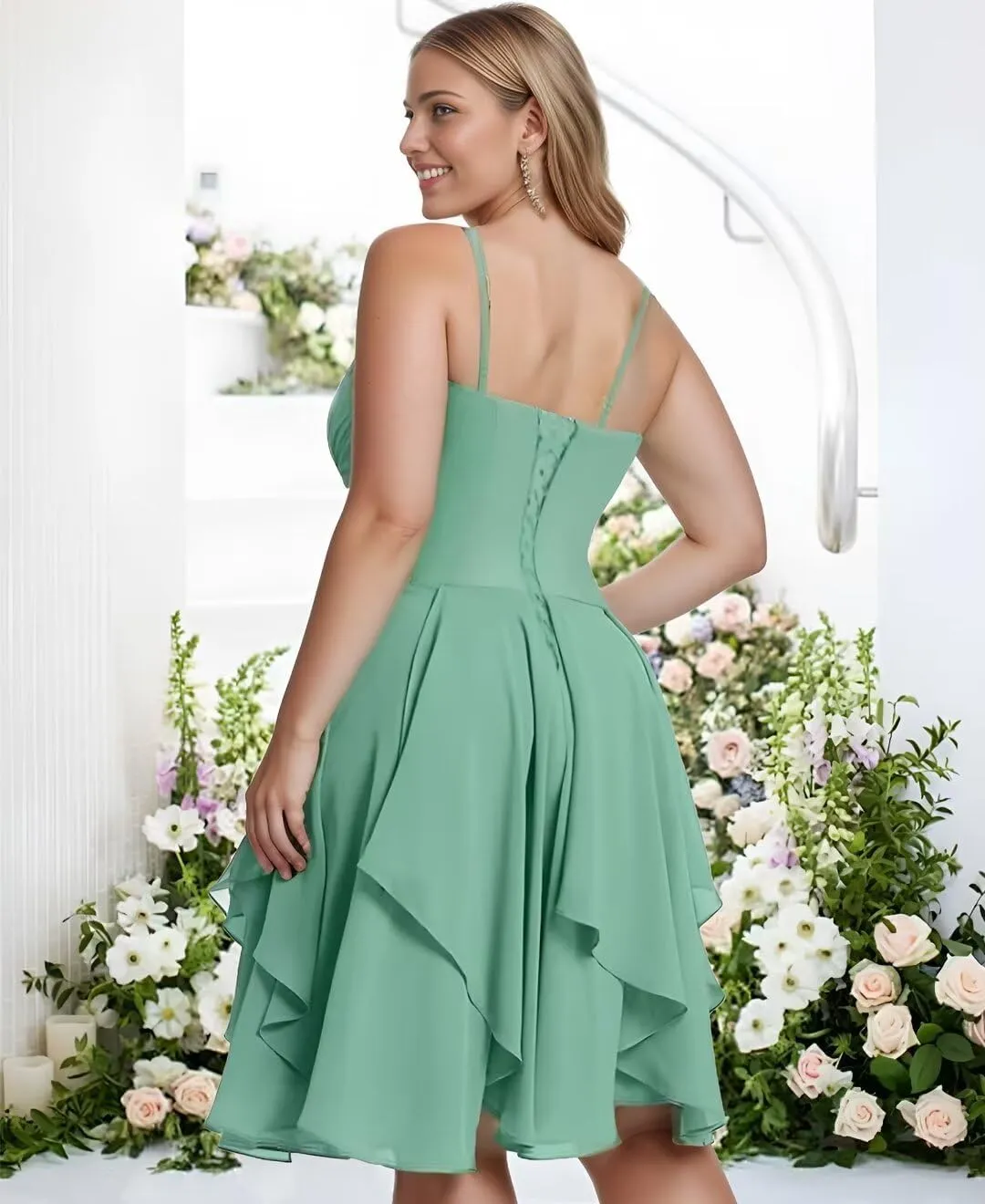Short Homecoming Dresses for Teens Chiffon 2025 Halter Ruffle Mini Formal Evening Party Gowns with Pockets
