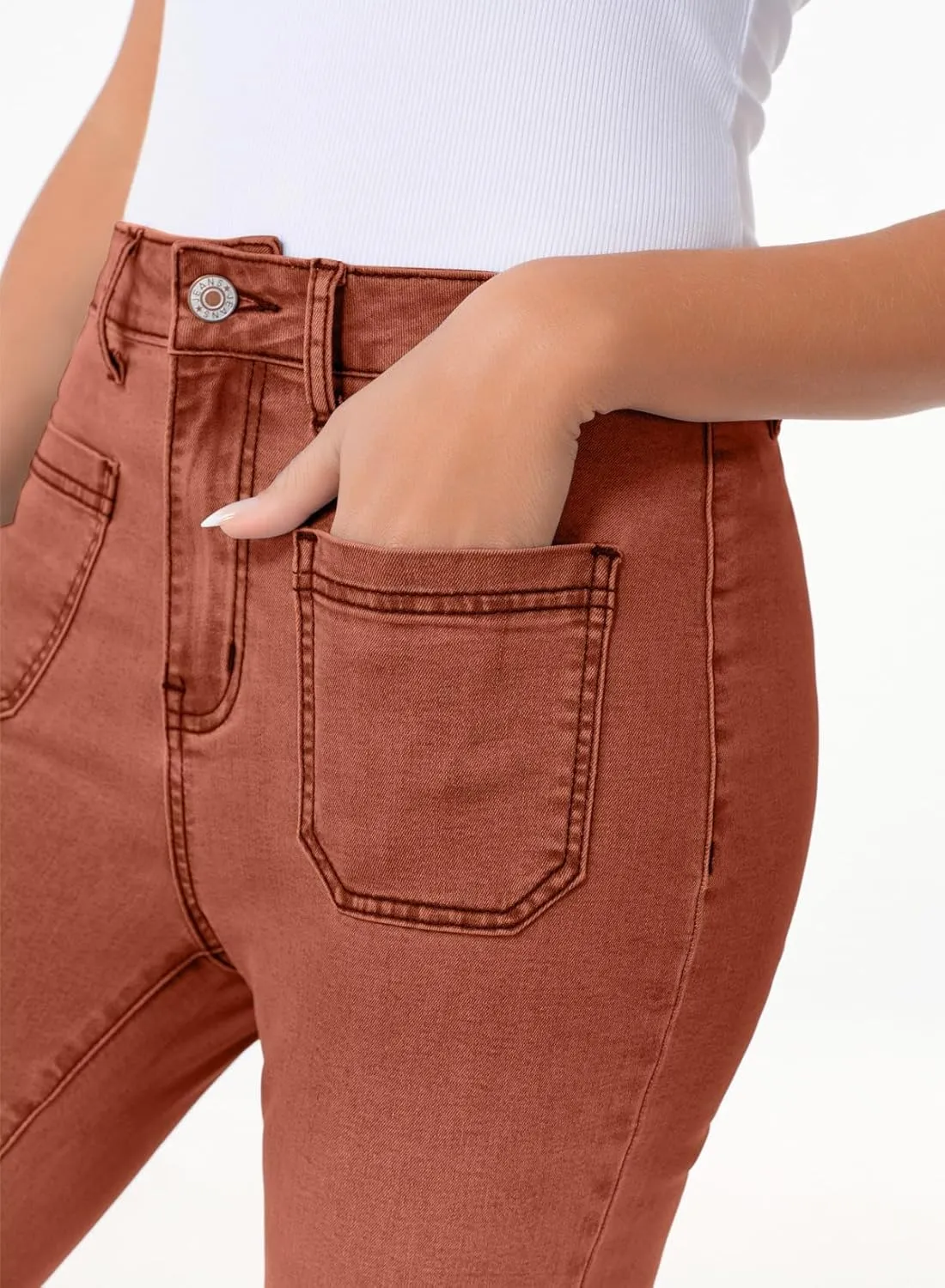 Sidefeel Womens High Waisted Jeans Stretchy Wide Leg Casual Flare Bell Bottom 2024 Fashion Denim Pants