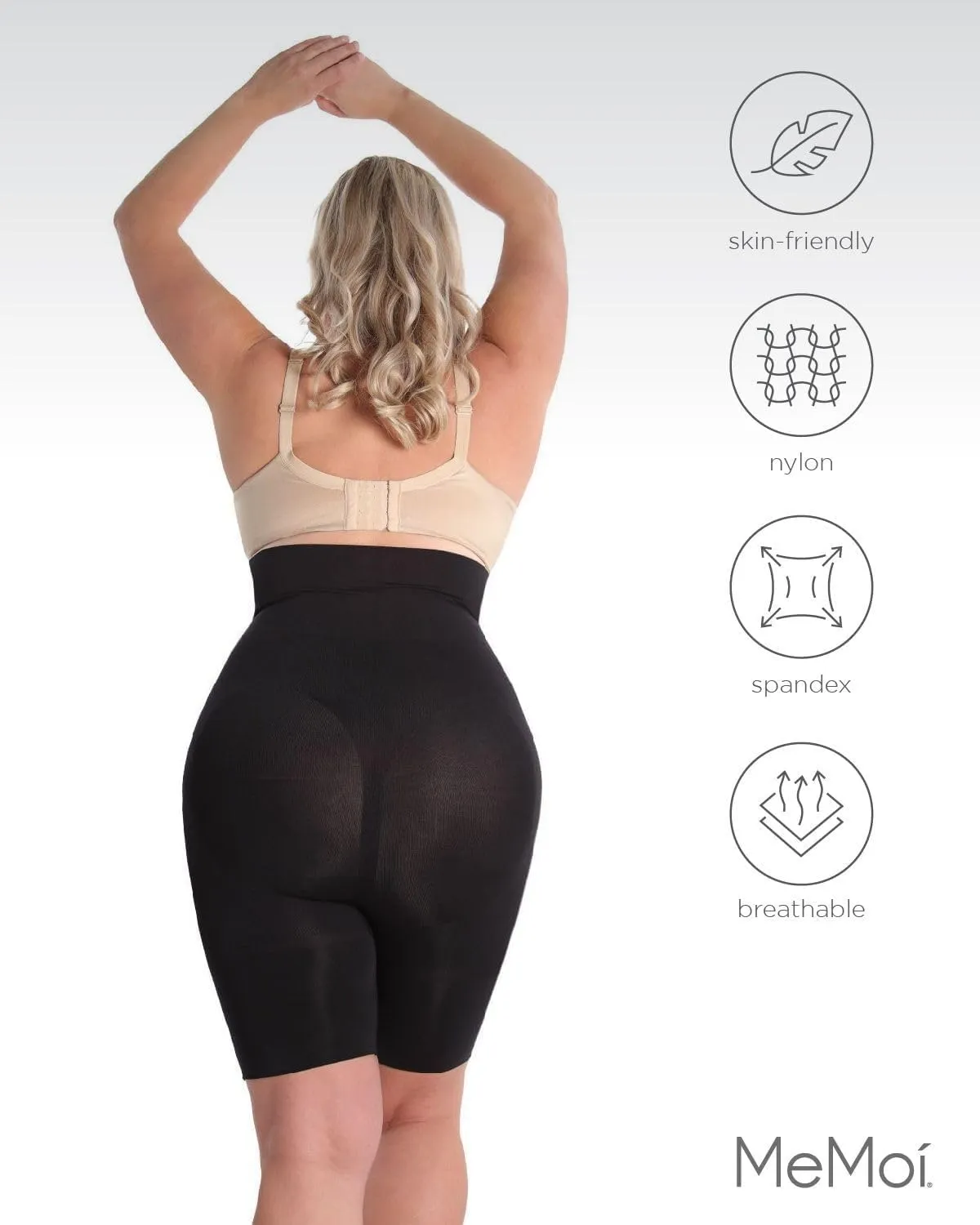 SlimMe Shapewear Leggings, High Waisted Tummy Control Capri Shapewear, Comfortable Knee Length Body Shaper - S to Q2