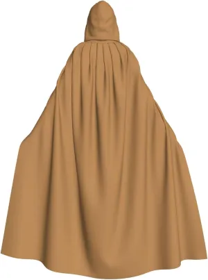 Solid color brown unisex halloween party role-playing hooded cloak renaissance medieval costume - soft and comfortable