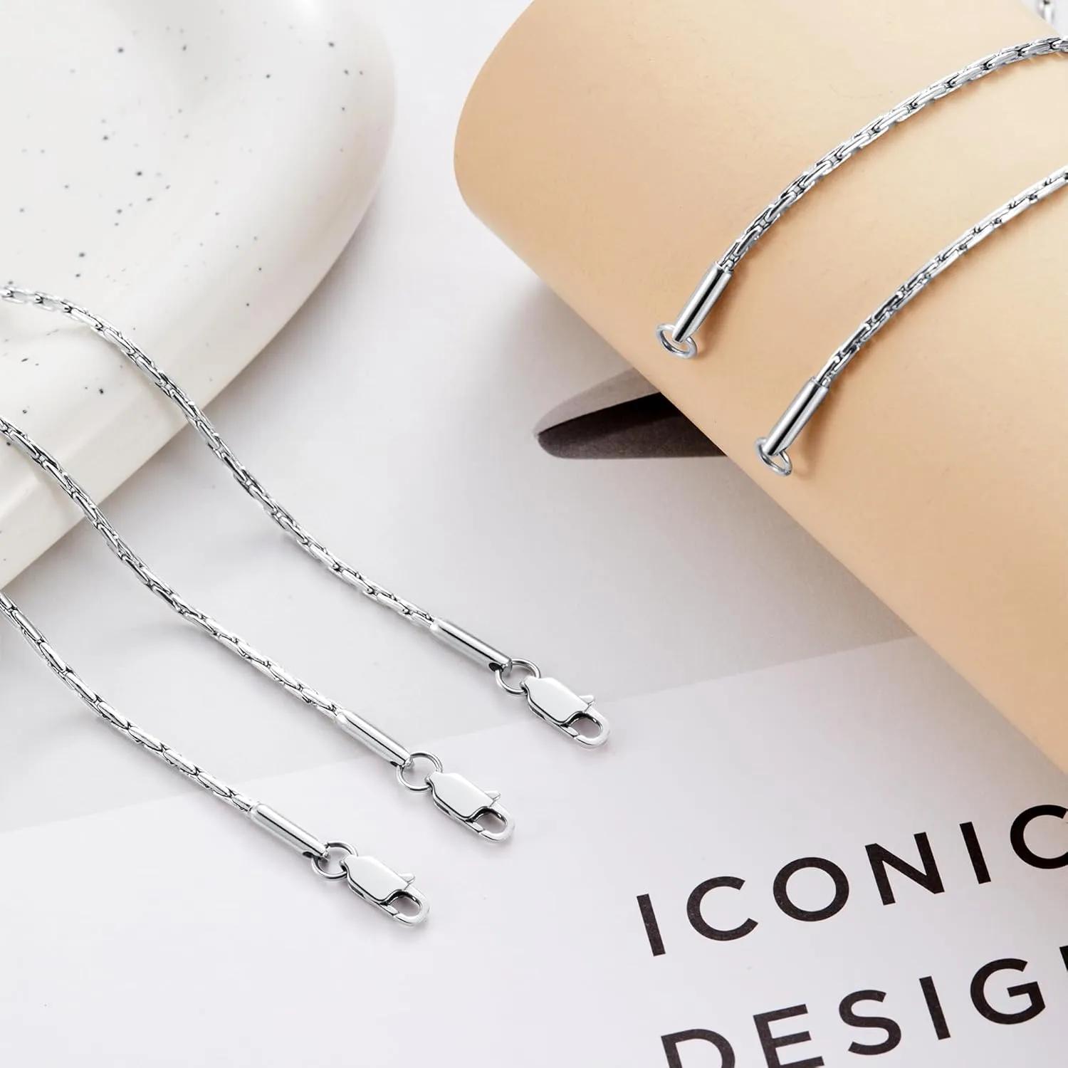 Style Titanium Stainless Steel Mens Womens Italy Final Fantasy Chain Necklaces 2mm Unisex