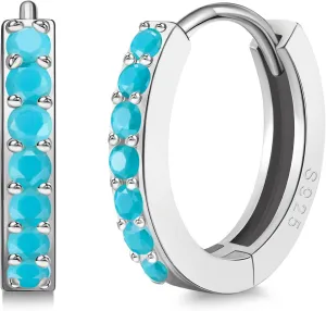 SWEETV 925 Sterling Silver Huggie Hoop Earrings for Women Girls-Tiny Small Cartilage Hoop Earring