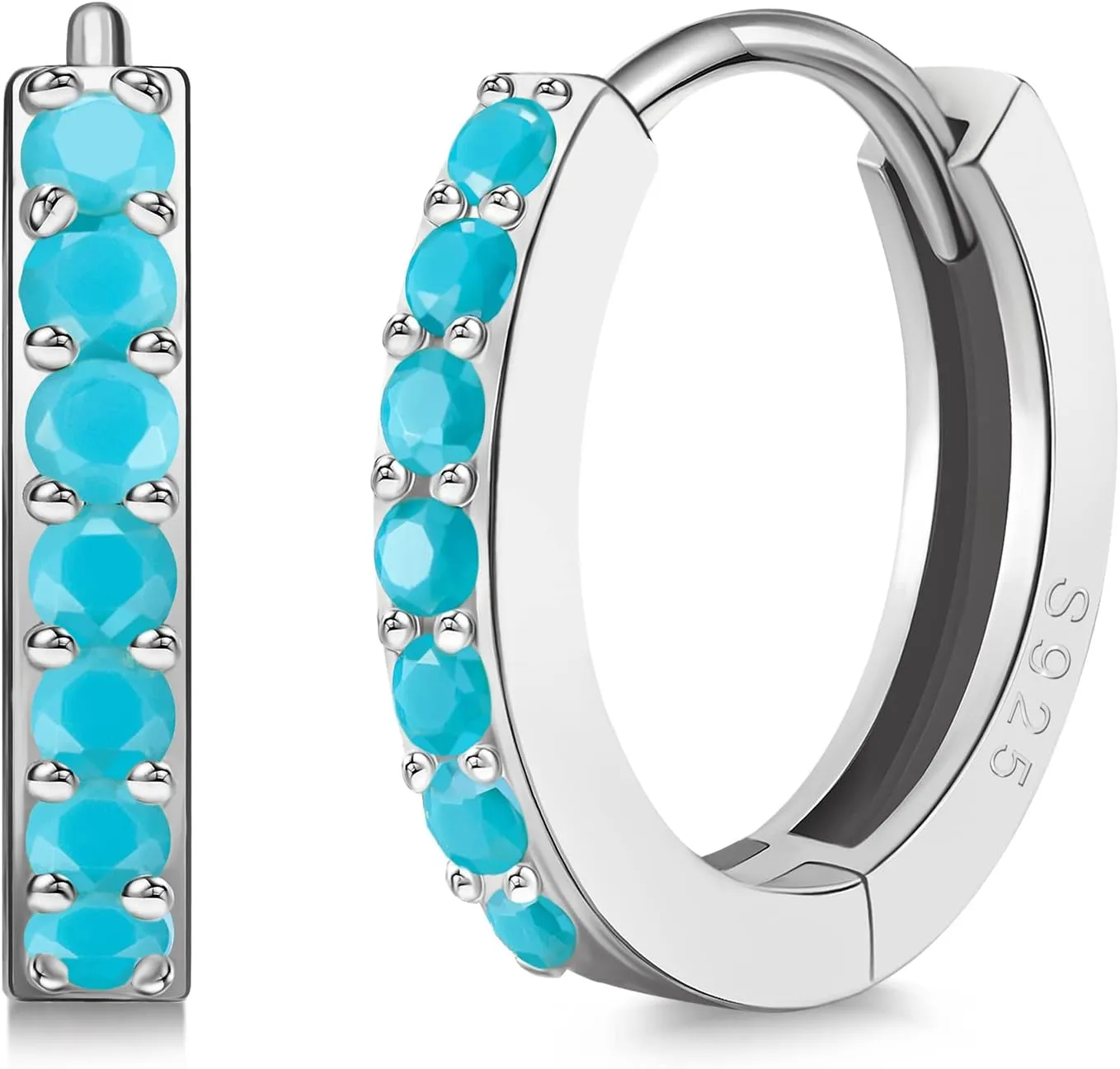 SWEETV 925 Sterling Silver Huggie Hoop Earrings for Women Girls-Tiny Small Cartilage Hoop Earring