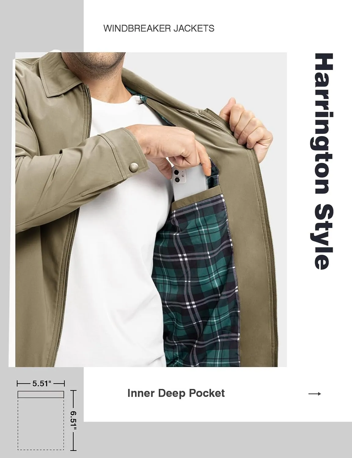 TBMPOY Men's Lightweight Jackets Casual Windbreaker Stylish Light Fall Spring Golf Work Dress Business