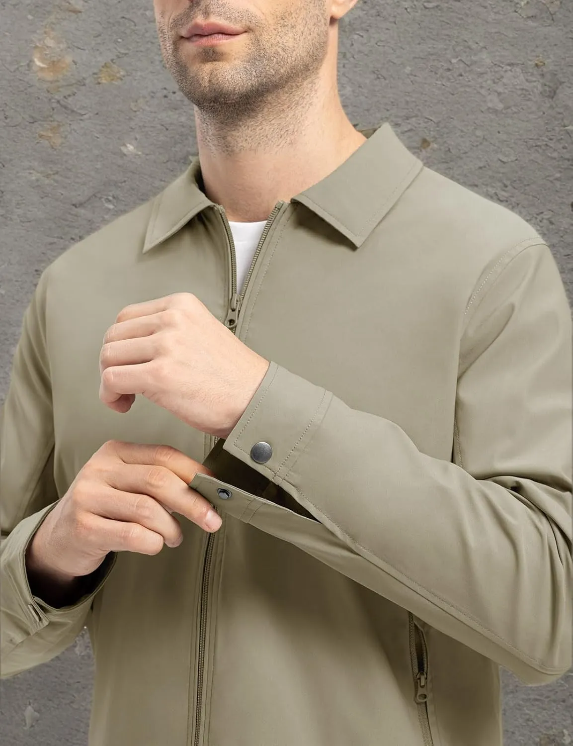 TBMPOY Men's Lightweight Jackets Casual Windbreaker Stylish Light Fall Spring Golf Work Dress Business