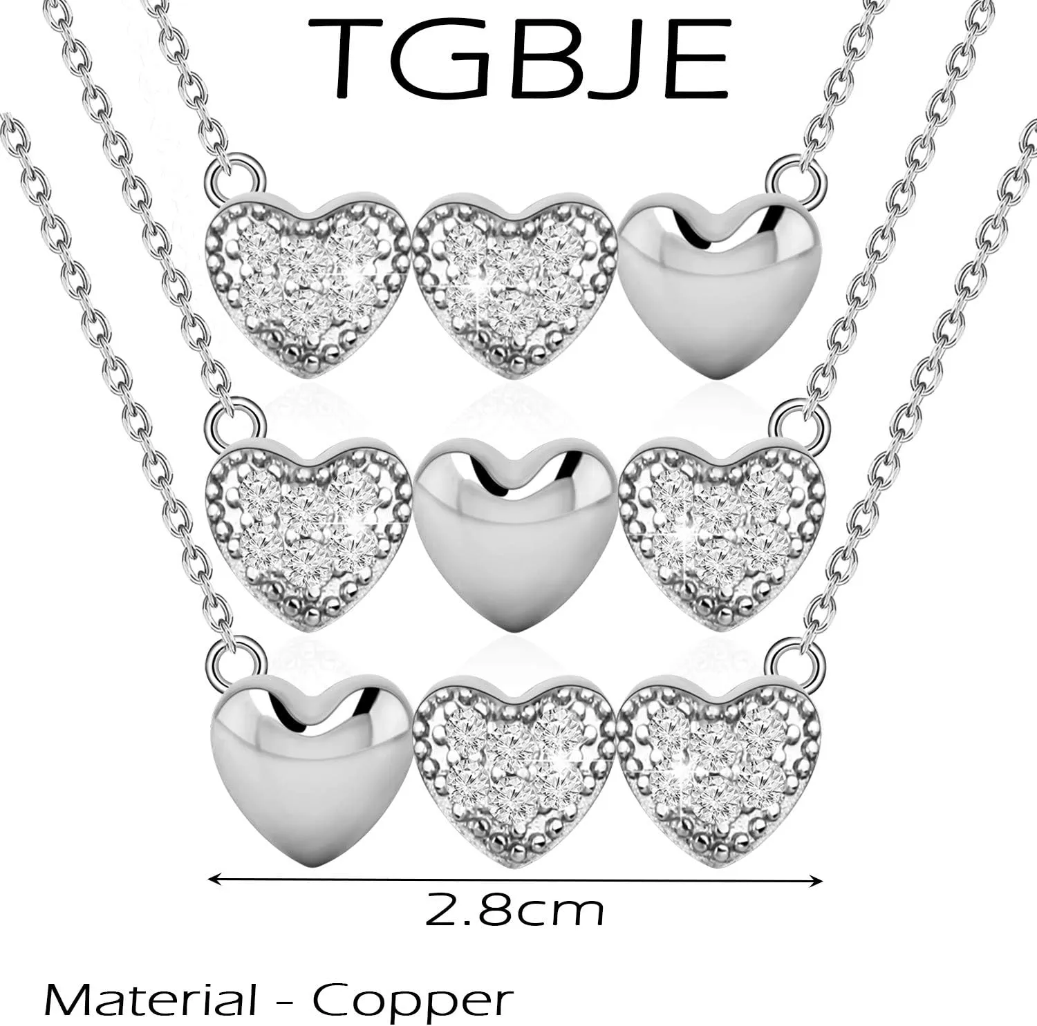 TGBJE 3 Best Friend Necklaces - BFF & Long Distance Friendship Soul Sister Birthday Gift