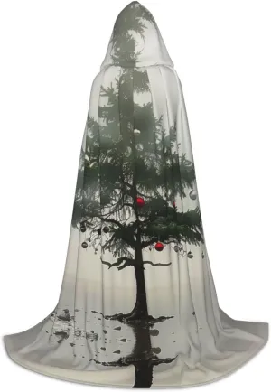 The Tree of Fantasy Black hooded cloak for men & Women, wizard cloak with, Durable & Comfortable Long cape for Halloween, Cosplay, PartiesLarge