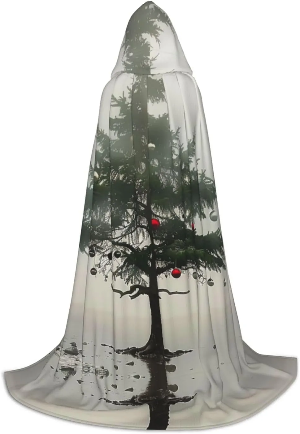 The Tree of Fantasy Black hooded cloak for men & Women, wizard cloak with, Durable & Comfortable Long cape for Halloween, Cosplay, PartiesLarge