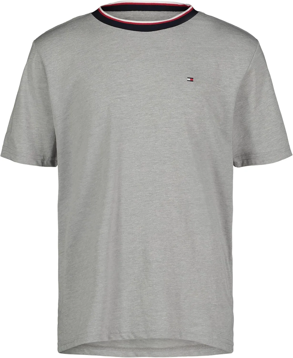 Tommy Hilfiger Boys' Short Sleeve Solid Ringer Crew Neck T-Shirt, Soft, Comfortable, Relaxed Fit