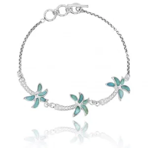 Tropical Palm Bracelet with Larimar