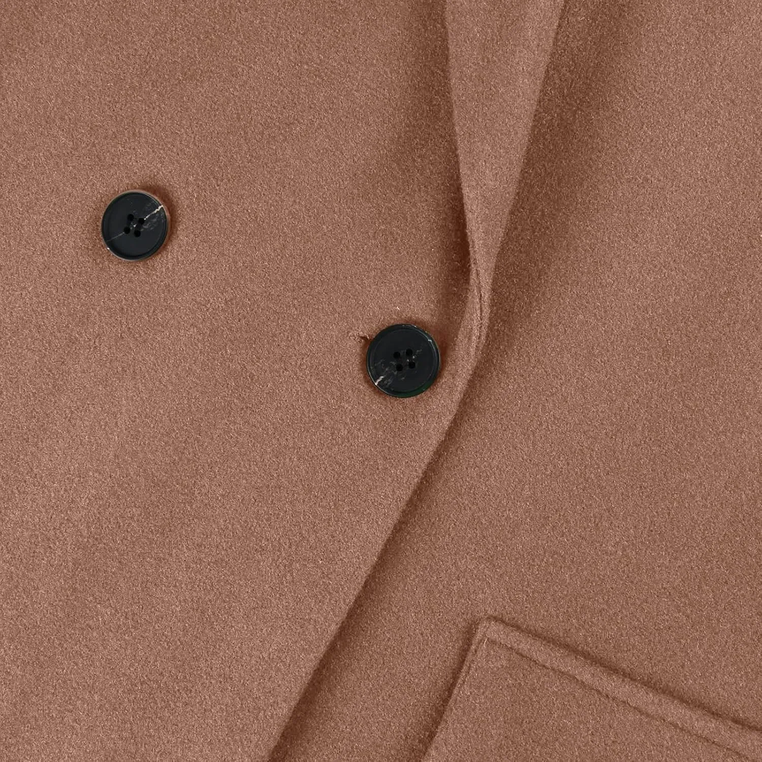 UOFOCO Women's Wool Pea Coats Casual Lapel Single-Breasted Long Peacoat Trendy 2024 Fall Winter Jackets Outfits for Women