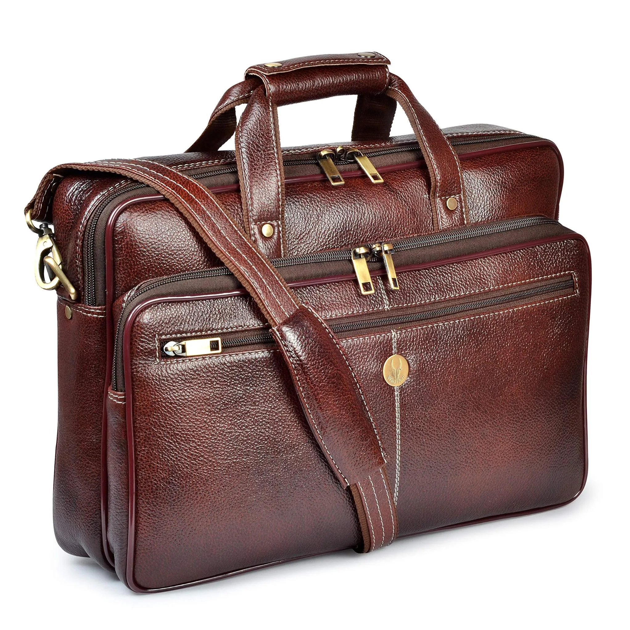 VERMONT Leather Laptop Messenger Bag for Men