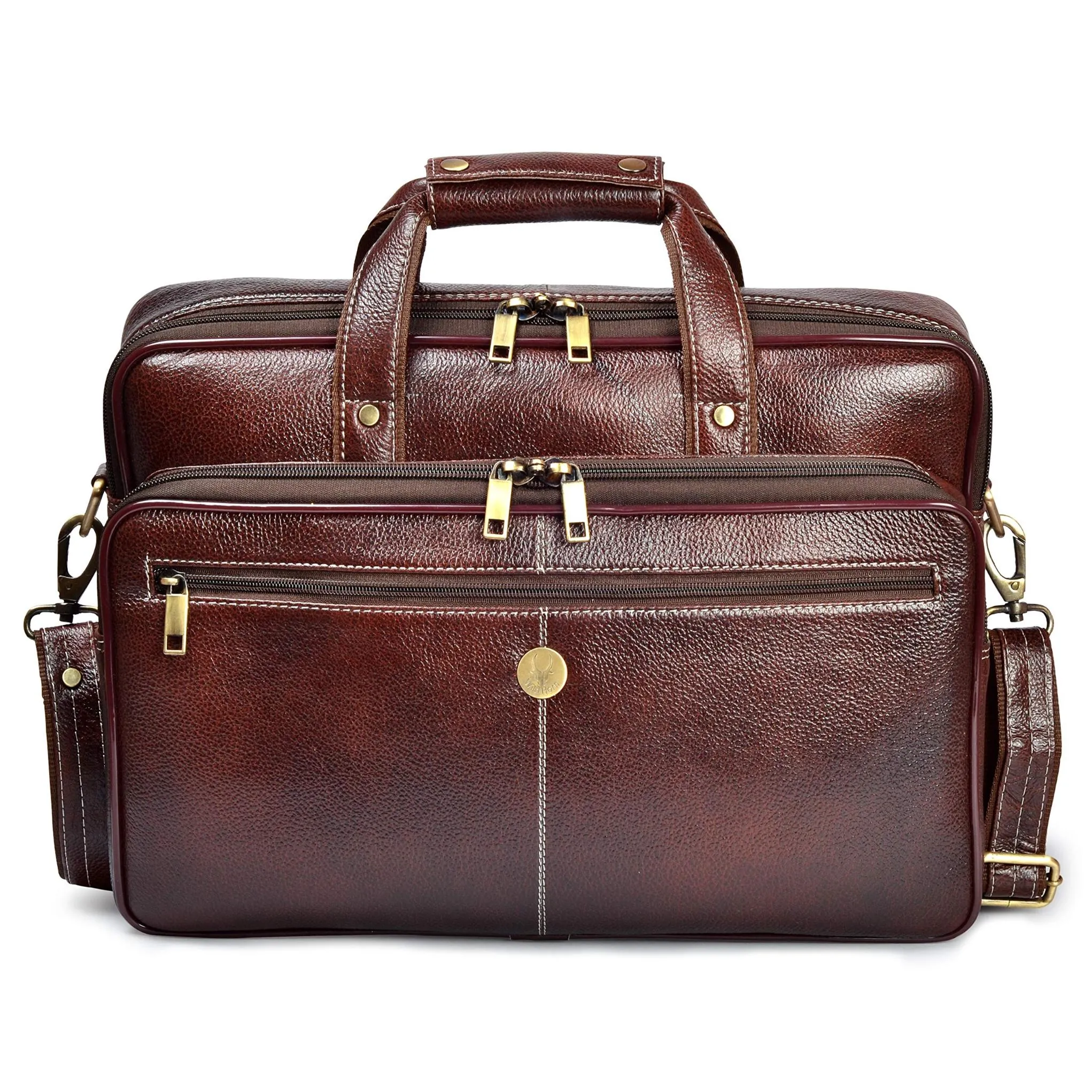 VERMONT Leather Laptop Messenger Bag for Men