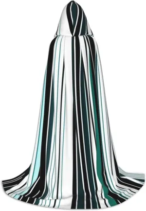 Vertical pattern Teen Hooded Cloak Cape for Cosplay, Festivals and Costume Parties, Long, Comfortable
