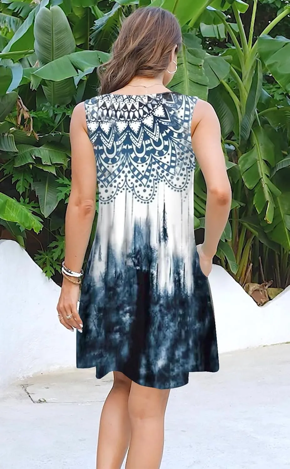 Vintage Summer Dresses for Women 2025 Sleeveless Beach Sundress Cover Ups Swing Casual Loose Tank Shirt Dress