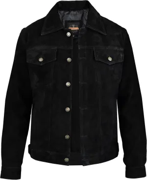 Vintage Trucker Leather Suede Jacket Men - Denim Classic Biker Cafe Racer Western Jacket