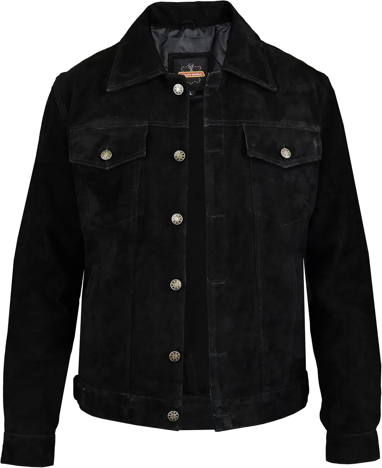 Vintage Trucker Leather Suede Jacket Men - Denim Classic Biker Cafe Racer Western Jacket
