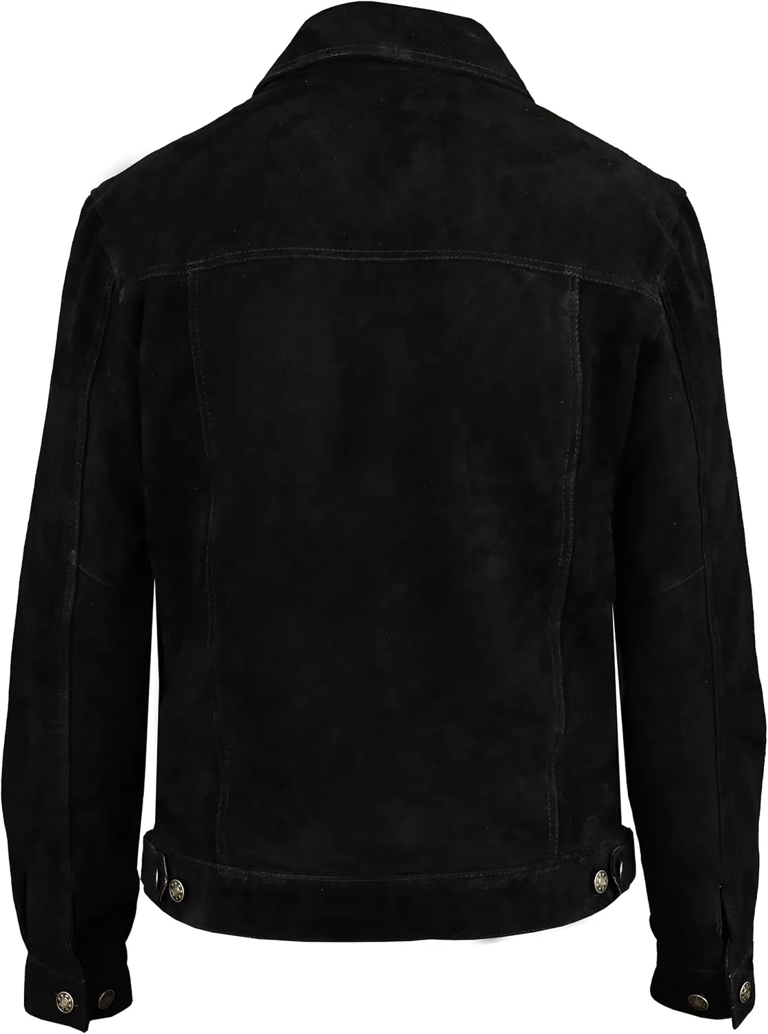 Vintage Trucker Leather Suede Jacket Men - Denim Classic Biker Cafe Racer Western Jacket