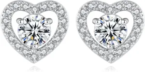 VIROS Moissanite Earrings for Women, 1.2CT Heart-Shaped Lab Created Diamond Earrings, Sterling Silver Earrings Plated Platinum, Hypoallergenic, Perfect Gifts for Stylish Women, Wife