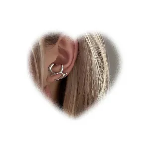 W WEILIRIAN Punk Irregular Metal Earrings Silver Wrap Stud Earrings Personalized Hollow Irregular Earrings Piercing Metallic Earrings Jewelry for Women and Girls Gifts